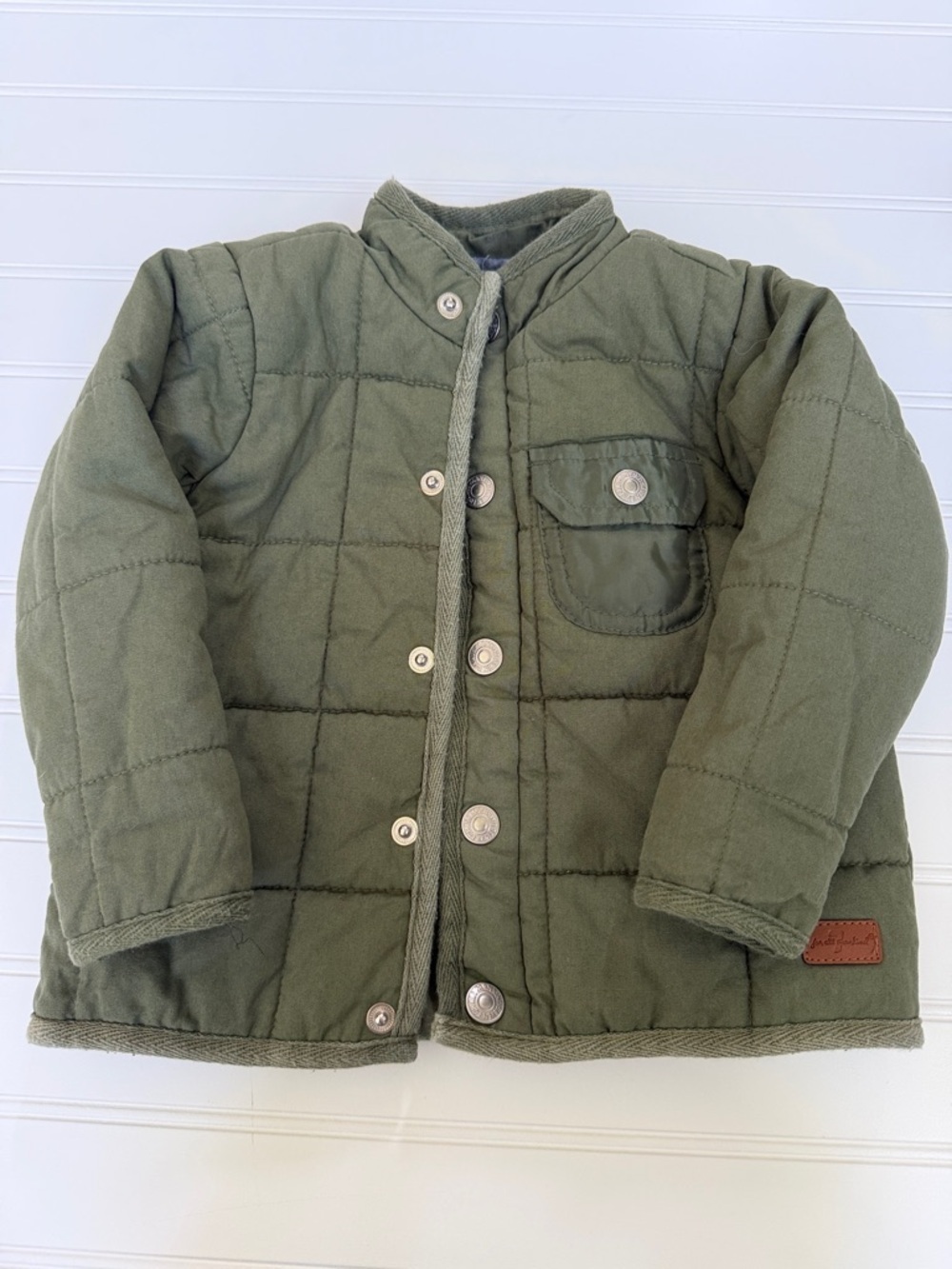 (320)7 For All Mankind Olive Quilted Kids Puffer Jacket